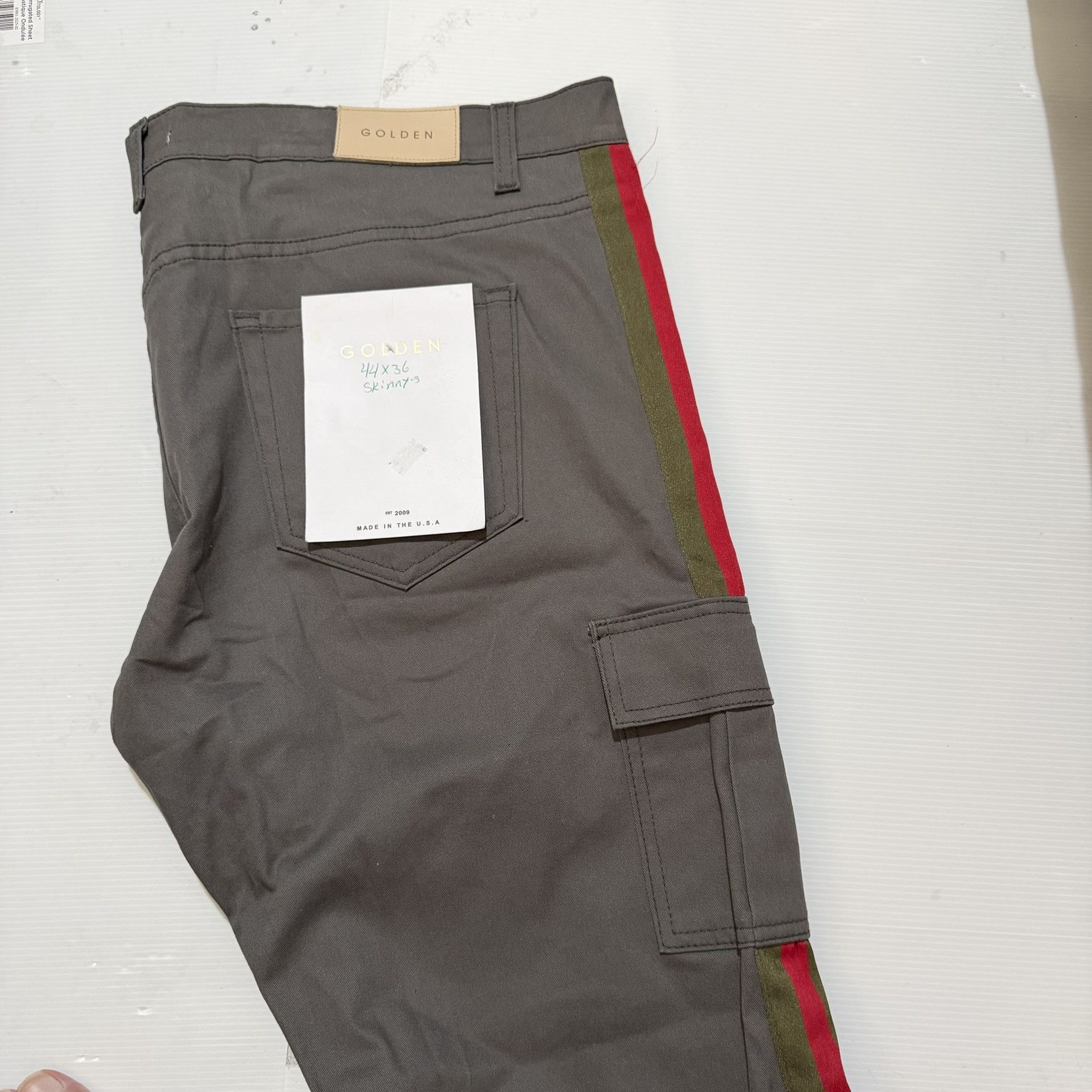Golden Denim GDFG Custom Stacked Utility Cargo Pants w/Red/GreenStripes Size US 44 / EU 60 - 4 Thumbnail