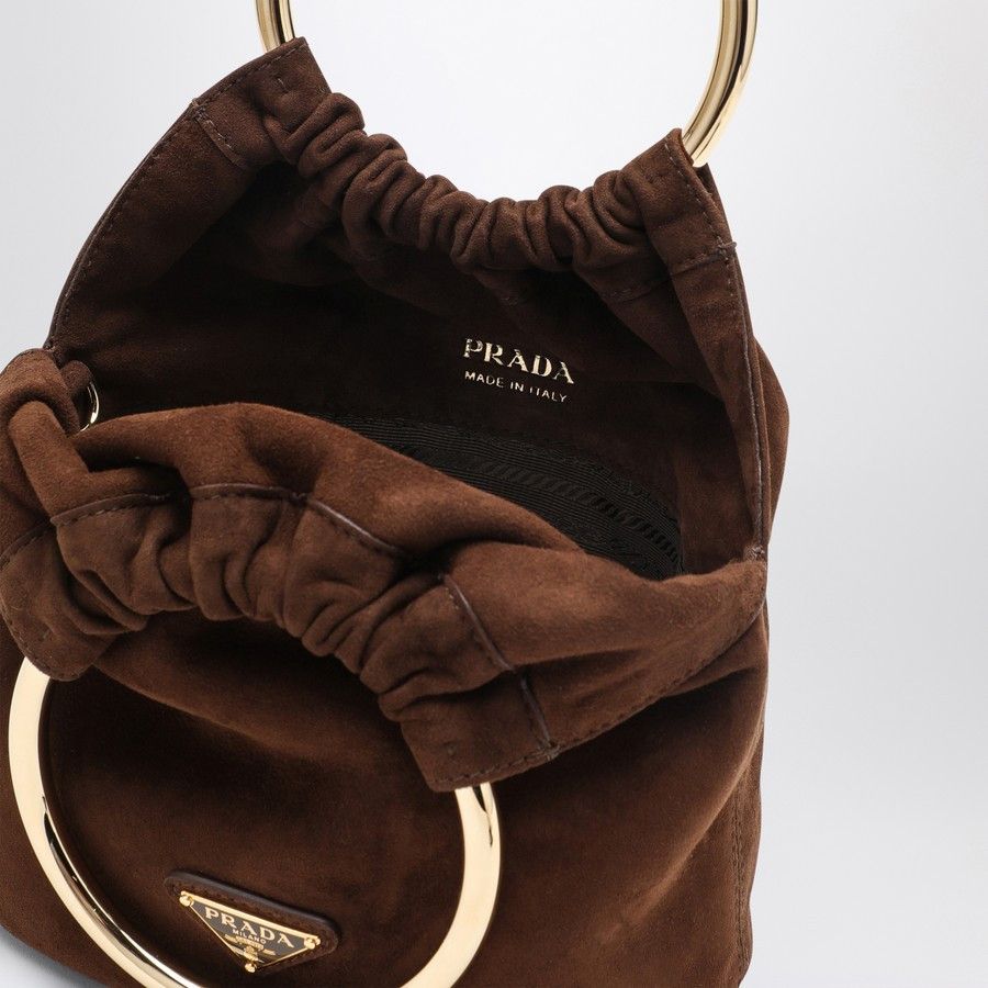Prada o1d2blof0924 Size : OS / Suede Mini Bag In Brown Size ONE SIZE - 4 Thumbnail
