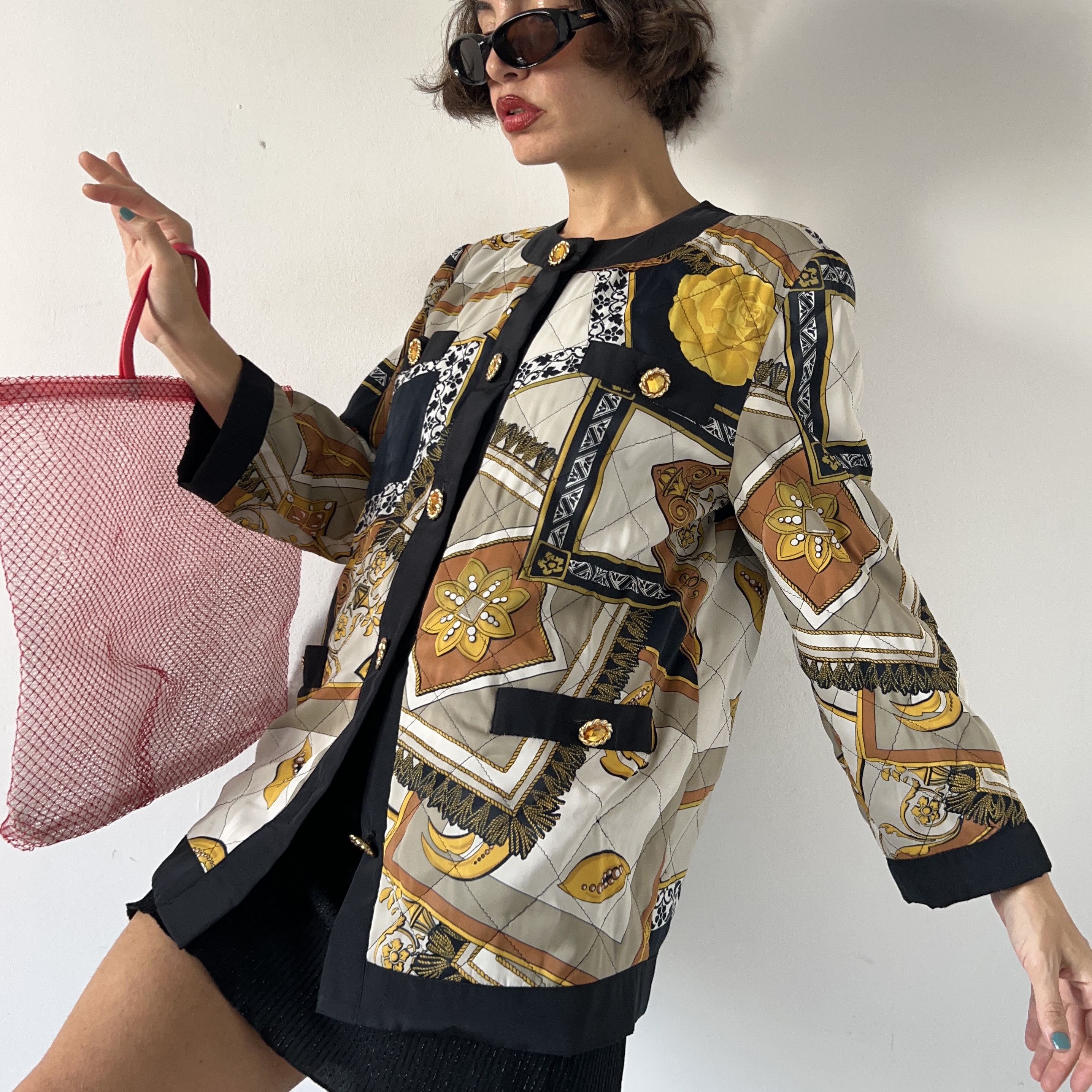Vintage Vintage 90s novelty print quilted jacket Size M / US 6-8 / IT 42-44 - 1 Thumbnail