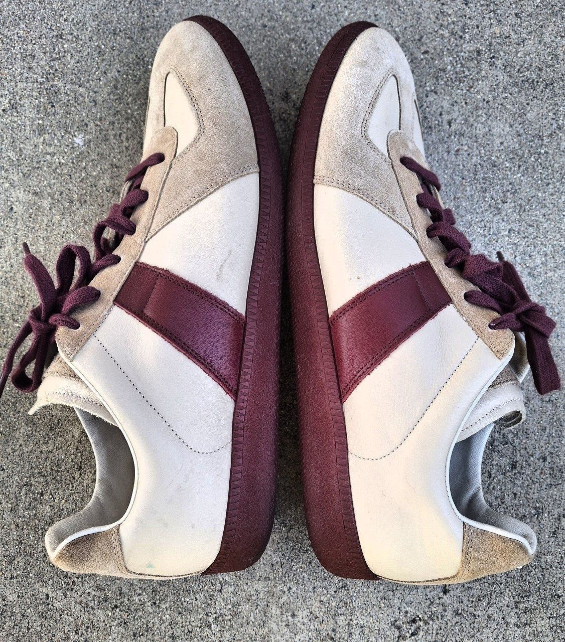 Maison Margiela Maison Margiela Replica Low Top Beige Leather Sneakers Size US 13 / EU 46 - 3 Thumbnail