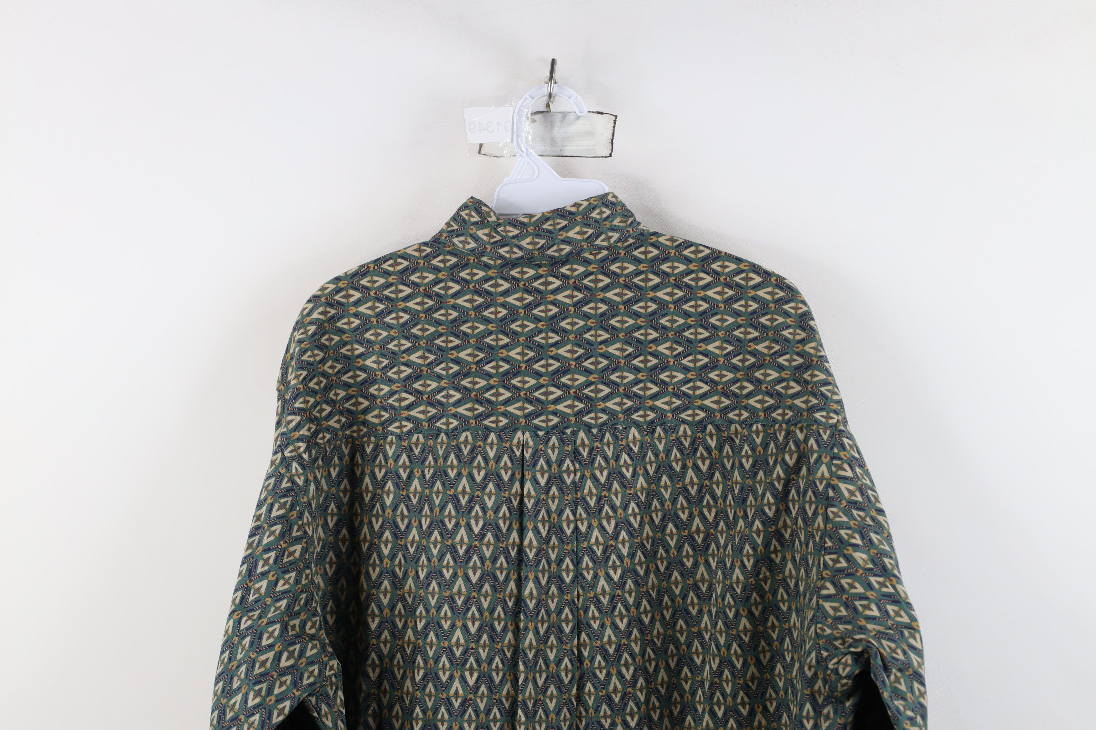 Vintage Vintage 90s Streetwear Collared Button Down Shirt Green Size US L / EU 52-54 / 3 - 10 Thumbnail