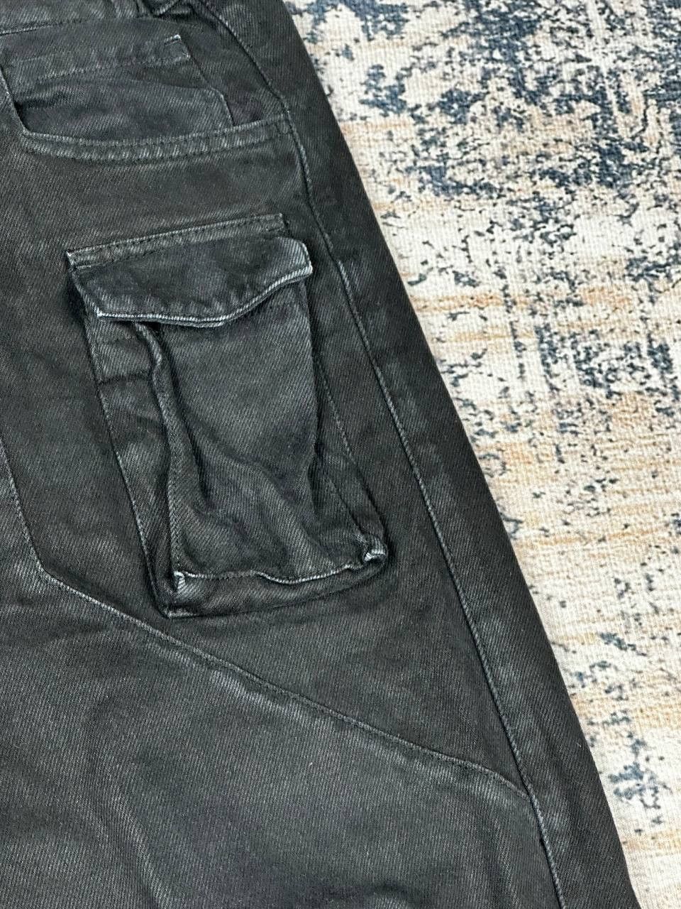 Japanese Brand Vicinity Cargo Flared Baggy Black Denim Pants Size US 34 / EU 50 - 5 Thumbnail