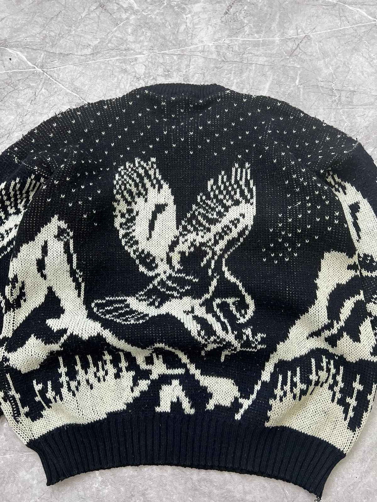 Hysteric Glamour × If Six Was Nine × Le Grande Bleu (L.G.B.) VINTAGE BOXY ARCHIVE EAGLE BLACK SWEATER CREWNECK Size US M / EU 48-50 / 2 - 9 Thumbnail