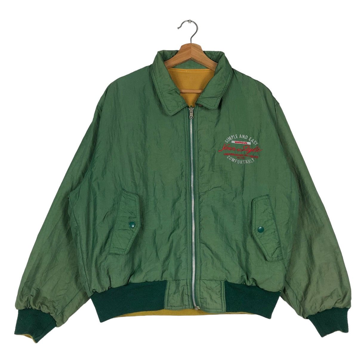 Hysteric Glamour 🔥90’s Vintage Reversible Bomber Jacket Communication Japan Size US L / EU 52-54 / 3 - 1 Thumbnail