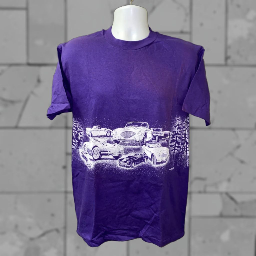 Hanes Hanes Beefy-T Mens Purple Short Sleeve Graphic T-Shirt Large 1990s USA Car Theme Size US L / EU 52-54 / 3 - 1 Thumbnail