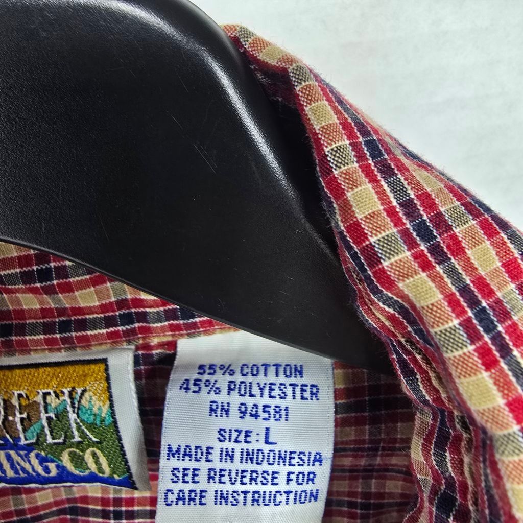 The Unbranded Brand Men's Big Creek Red Blue Plaid Casual Button Down Shirt L Size US L / EU 52-54 / 3 - 6 Thumbnail
