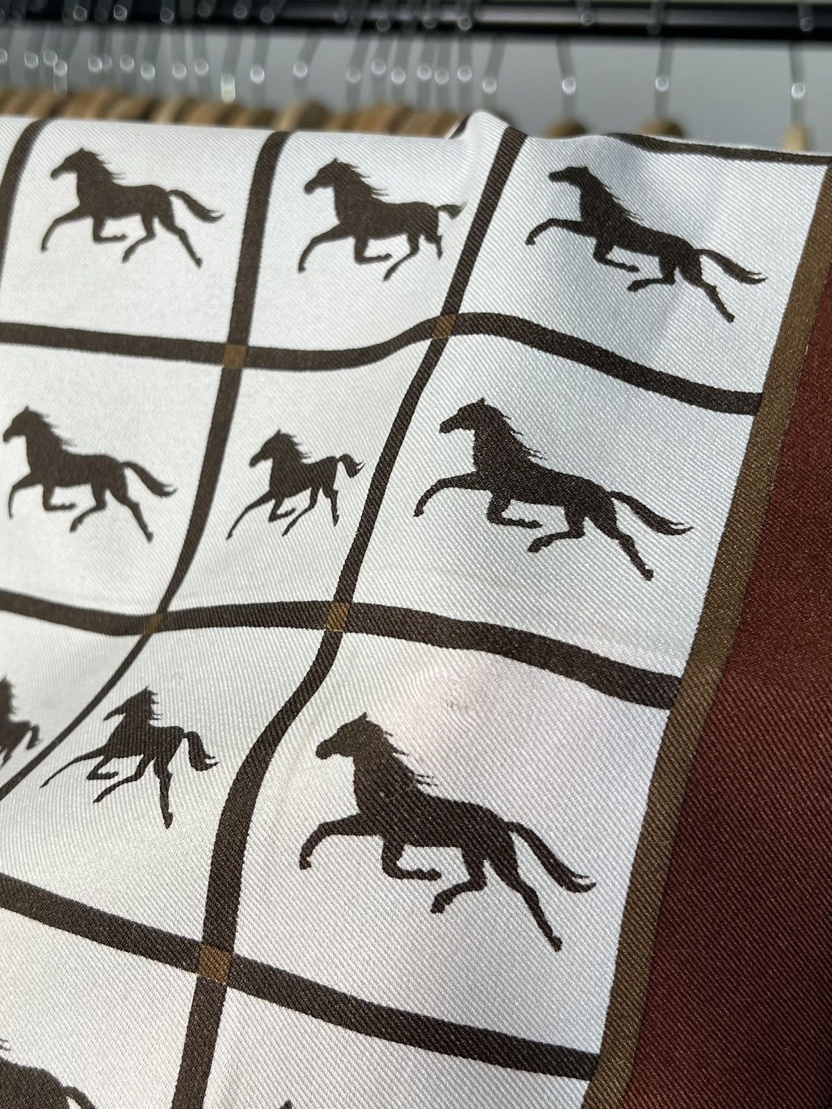 Vintage Vintage Italian Silk Scarf Horse Equestrian Print 76cm Size ONE SIZE - 8 Thumbnail