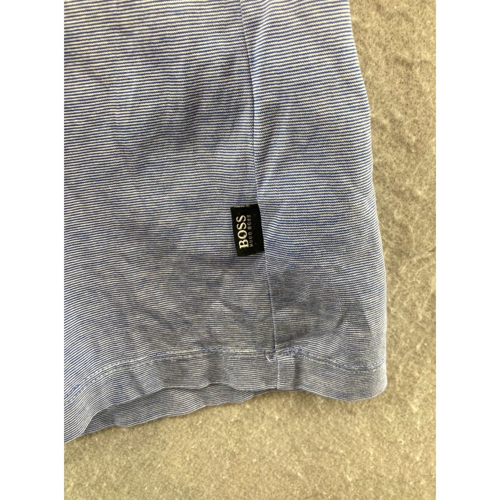 Vintage VINTAGE Boss Mens Polo Shirt 2XL Blue Striped Slim Fit Mercerised Size US XXL / EU 58 / 5 - 4 Thumbnail