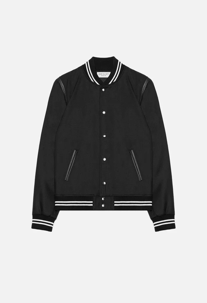image of John Elliott Wool Stadium Jacket in Black, Men's (Size Medium)
