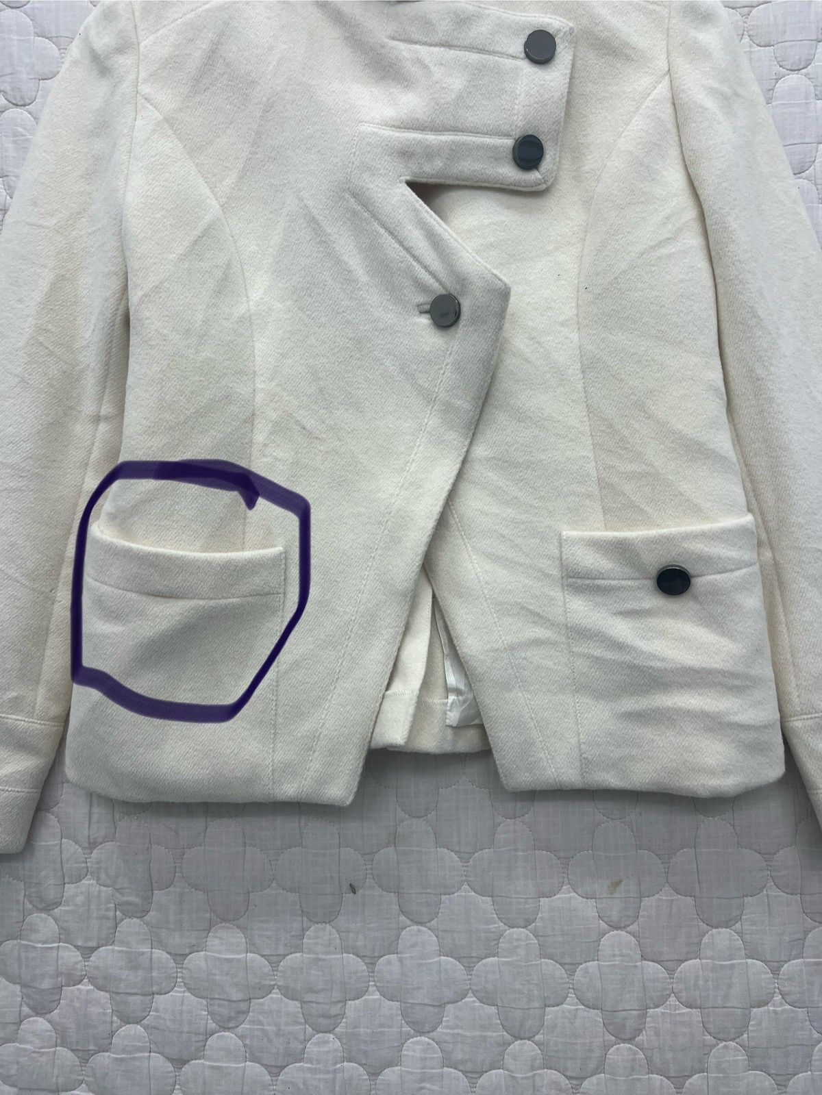 Karl Lagerfeld KARL LAGERFELD ASYMMETRICAL BUTTON WOOL JACKET Size S / US 4 / IT 40 - 15 Thumbnail