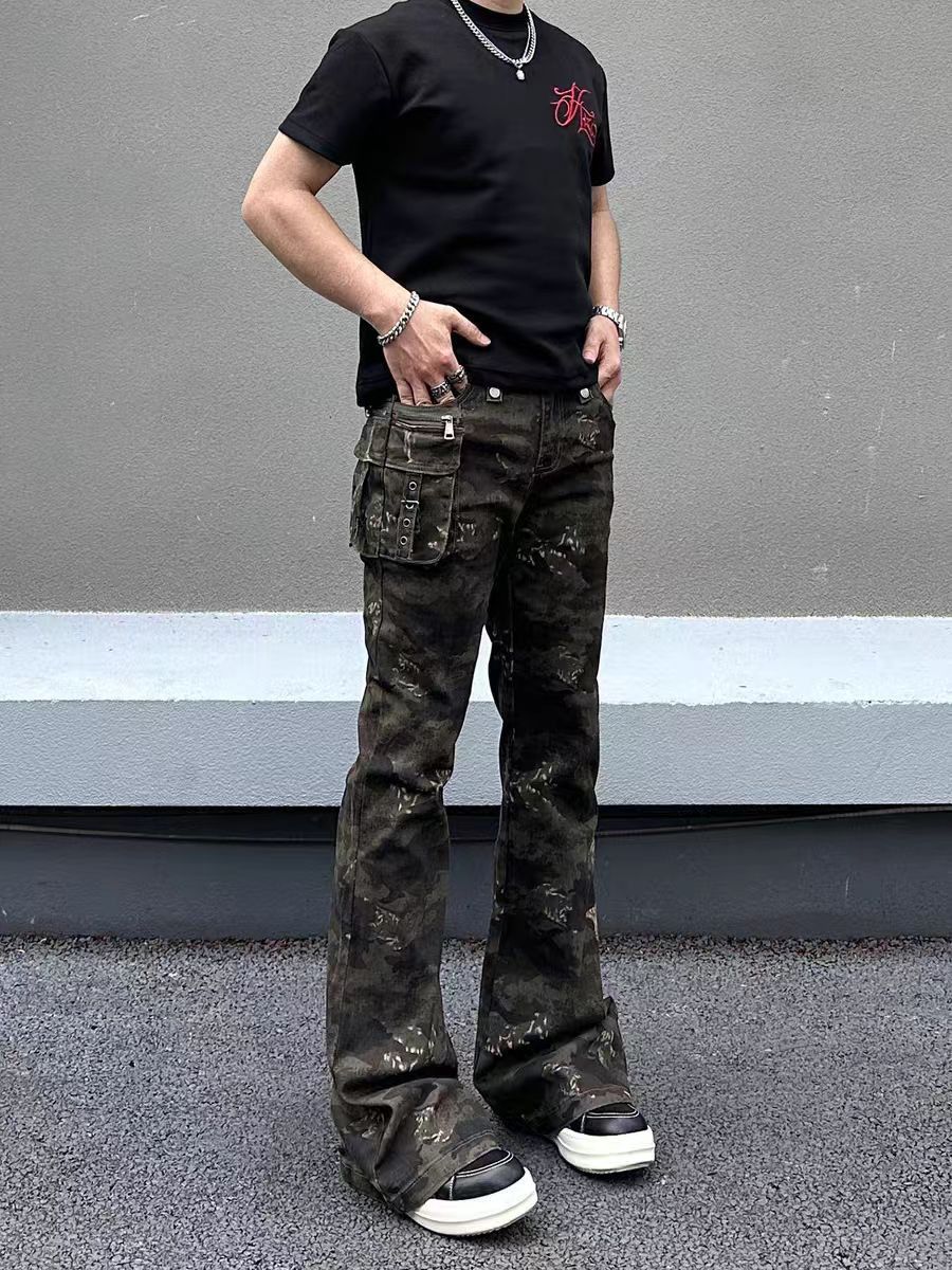 Jean Street-style washed ripped camouflage pants Size US 30 / EU 46 - 5 Thumbnail