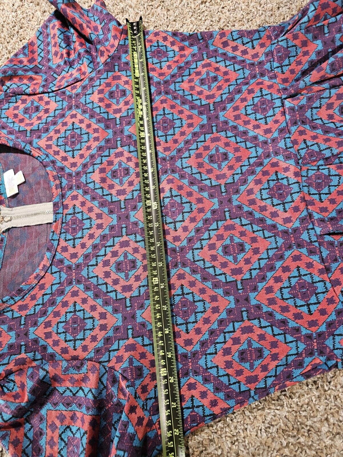 Designer LuLaRoe Size 3XL Multi Colored Patterned Dress Size 3XL / US 20-22 - 6 Thumbnail