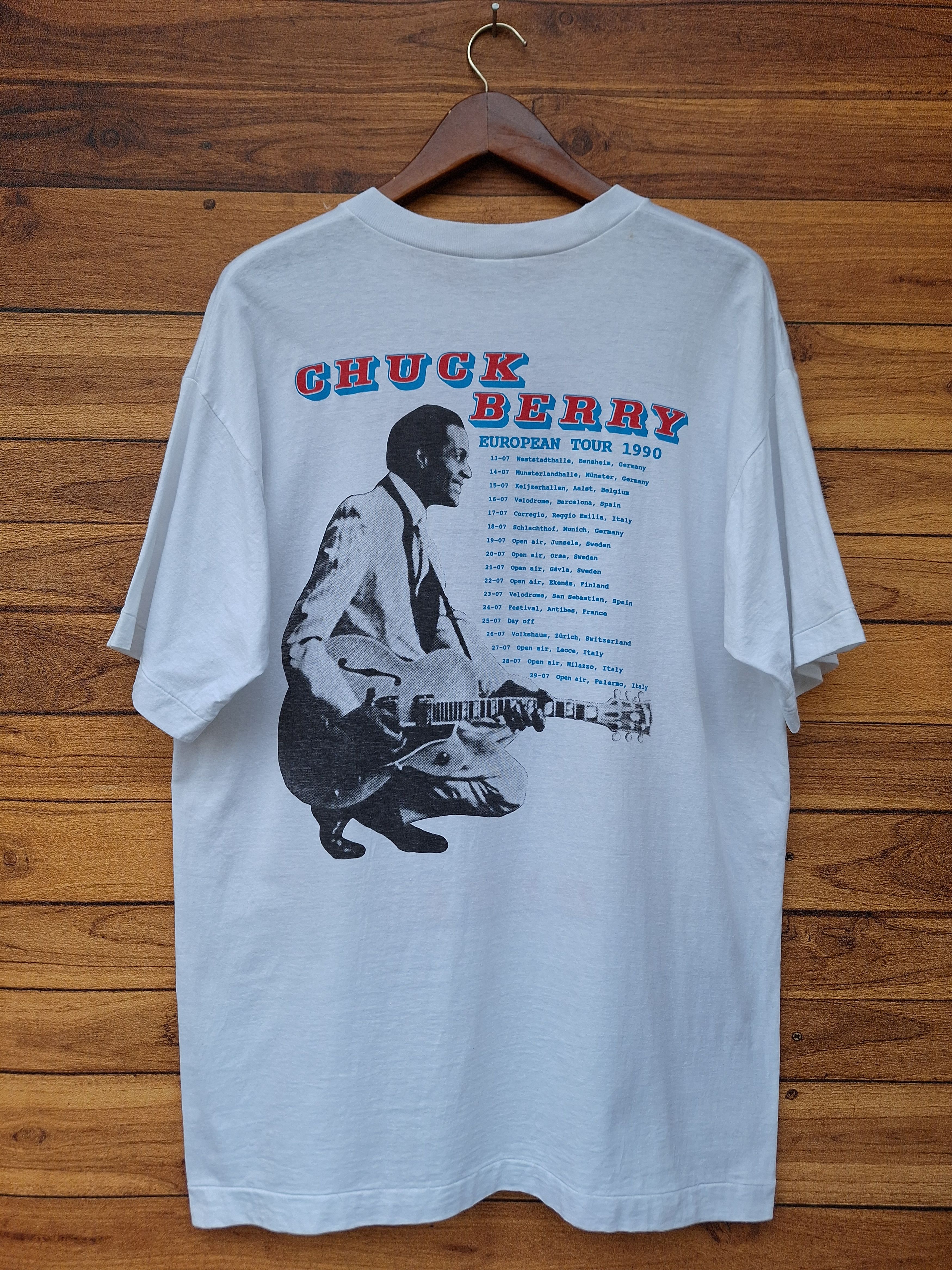Vintage 🔥RARE🔥 Vintage Chuck berry 90s europe tour blues rock tee Size US L / EU 52-54 / 3 - 2 Thumbnail