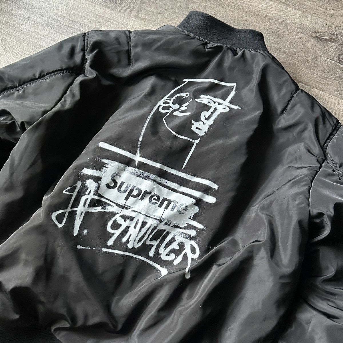 image of Jean Paul Gaultier x Supreme Reversible Backpack Bomber Ma-1 in Silver, Men's (Size XL)