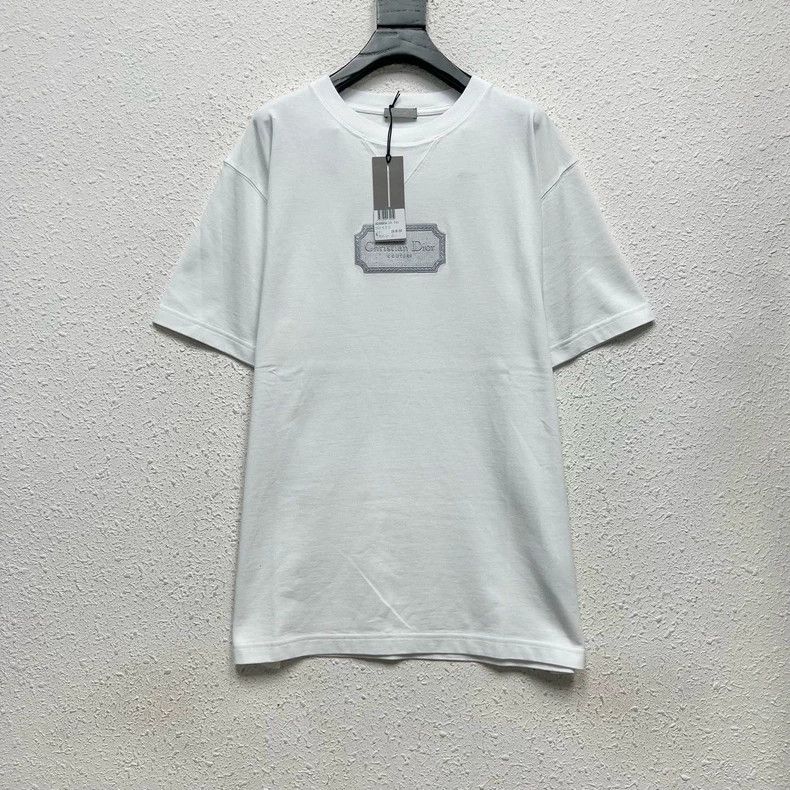 Dior Dior White chest embroidered alphabet nameplate Logo short Size US XL / EU 56 / 4 - 1 Thumbnail