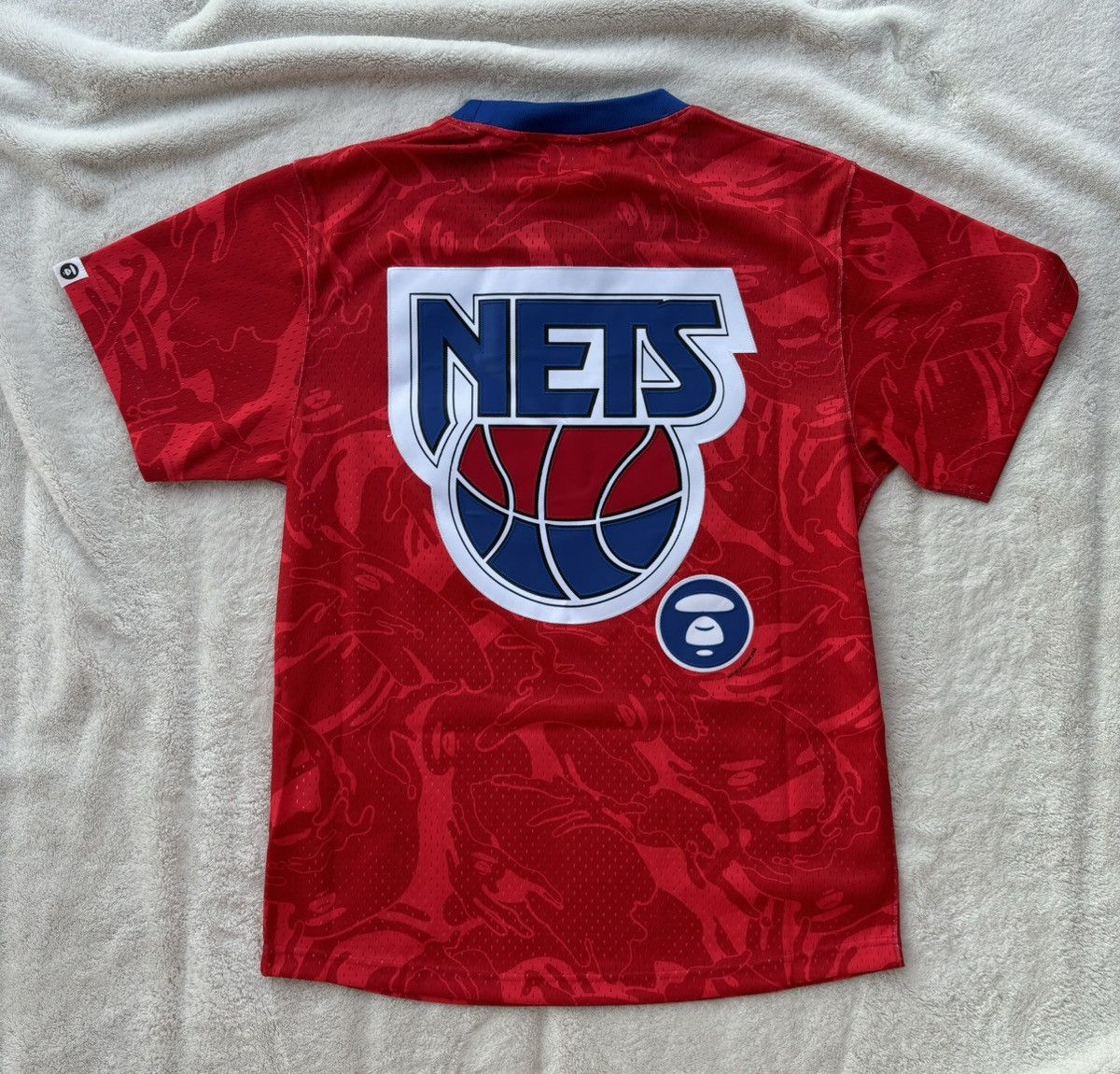 Bape x Nets Red Camo Jersey