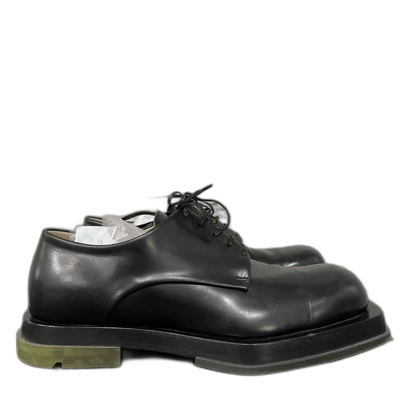 Bottega Veneta Bottega Veneta Black Derbie Leather Shoes Size US 7 / EU 40 - 1 Thumbnail