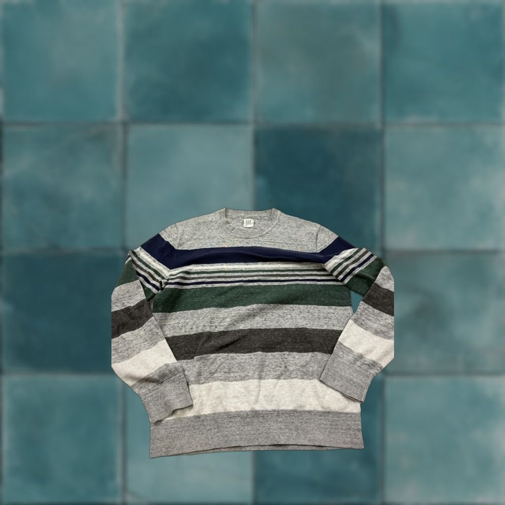 Gap GAP Sweater Mens Small Gray Striped Crewneck Cotton Blend Pullover Casual Size US S / EU 44-46 / 1 - 1 Thumbnail