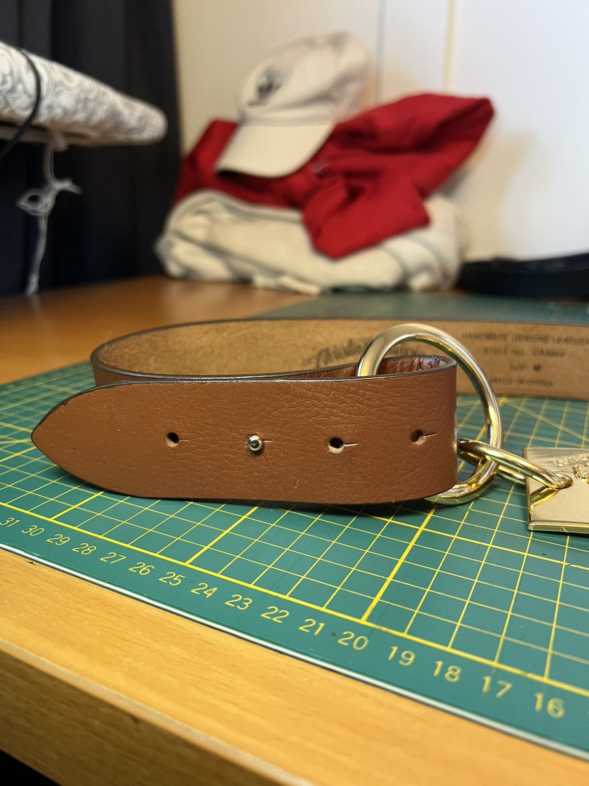 Christian Audigier Vintage Christian Audigier gold crown buckle leather belt Size ONE SIZE - 9 Thumbnail