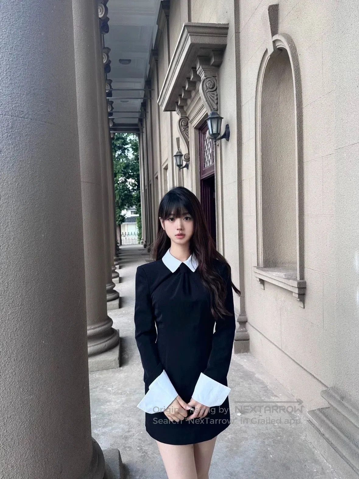 valentino black dress white collar Valentino // Black & White Round Collar Dress – VSP Consignment