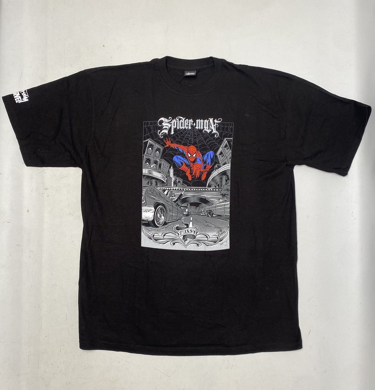 Marvel Comics × Stussy Stussy x Marvel Spider-Man t shirt | Grailed