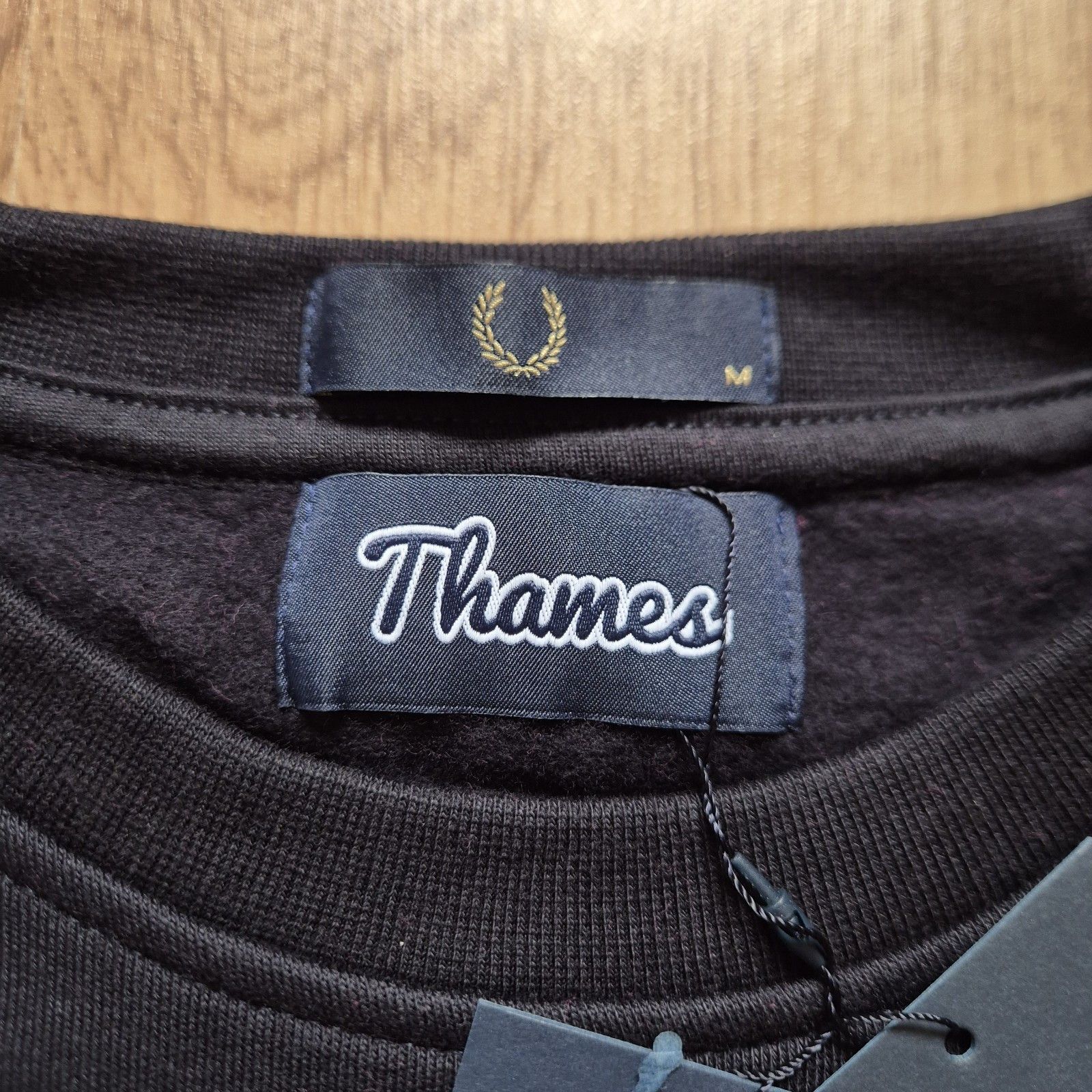 Thames Thames x Fred Perry Chest Panel Sweatshirt Black Medium SS19 Size US M / EU 48-50 / 2 - 3 Thumbnail
