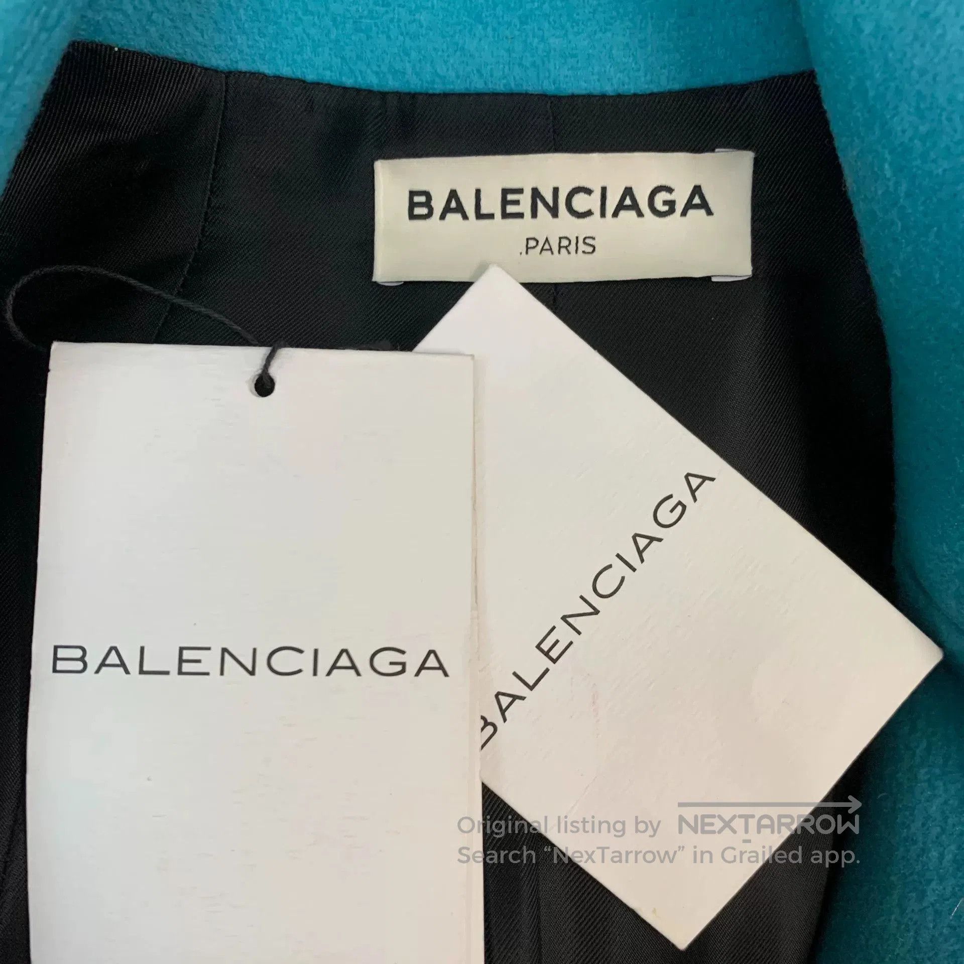 Balenciaga Balenciaga AW14 Wool Coat in Blue. Size S / US 4 / IT 40 - 3 Thumbnail