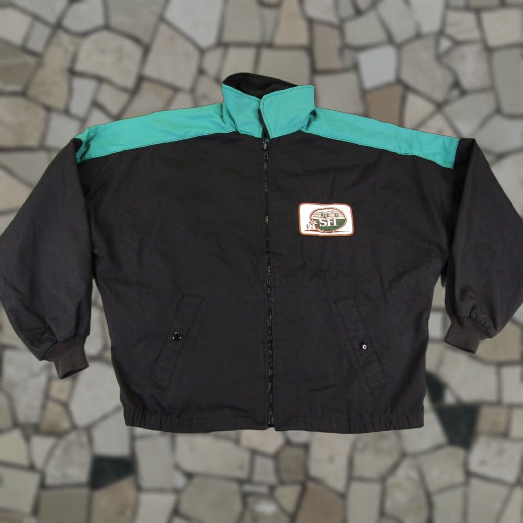 Vintage Vintage K-Products Jacket Mens Large Black Green Windbreaker Full Zip Up 90s Size US L / EU 52-54 / 3 - 1 Thumbnail