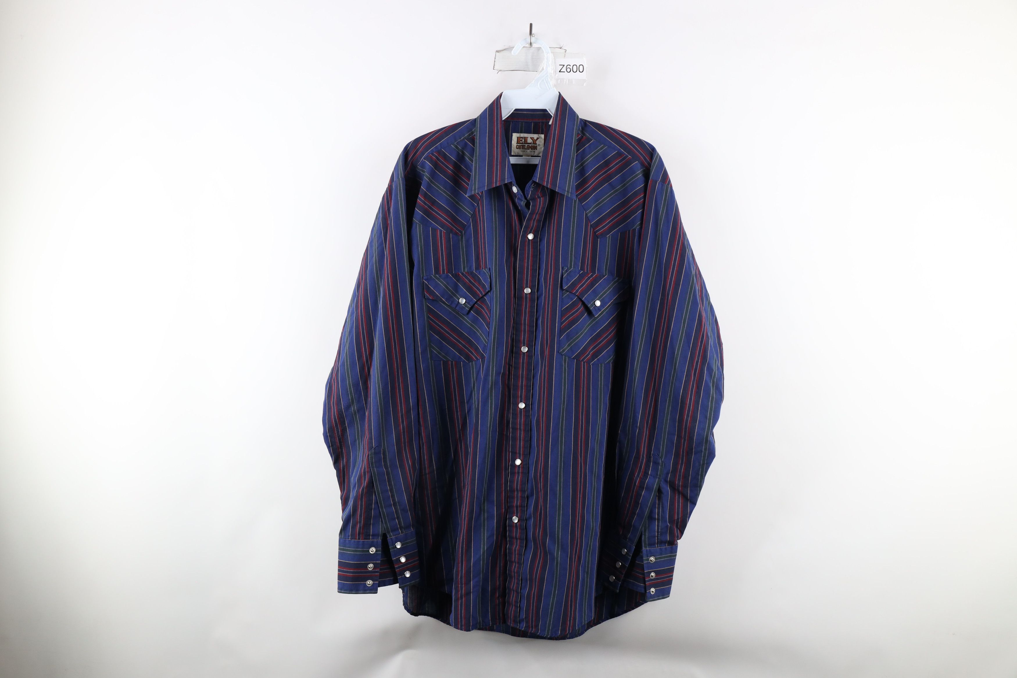 Vintage Vintage 70s Rockabilly Striped Western Snap Button Shirt Size US L / EU 52-54 / 3 - 1 Thumbnail