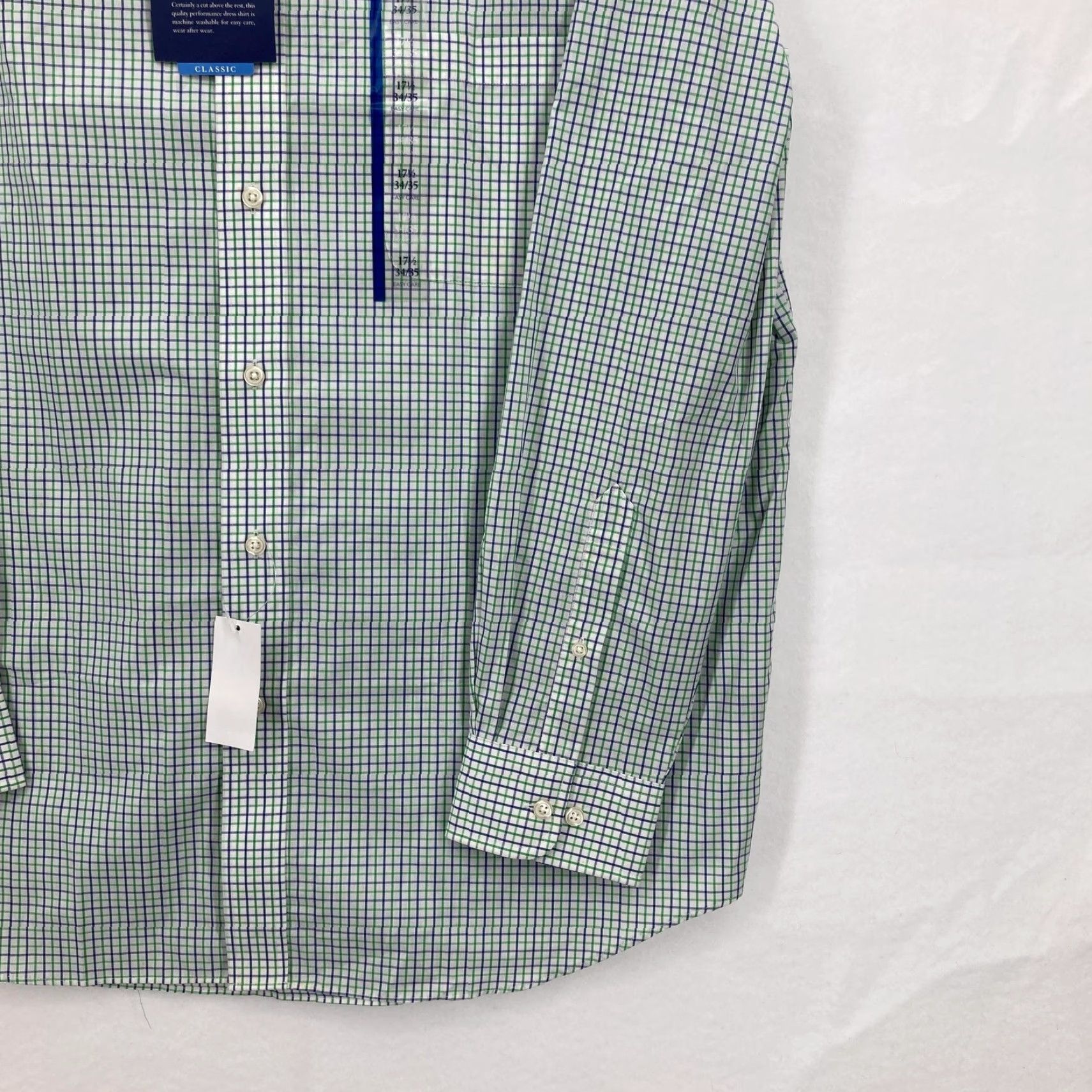 Croft & Barrow Croft & Barrow Shirt Mens 17.5 34/35 Fern Green Blue Check Classic Fit Easy Care Shirt Mens Long Sleeve Button-Down Collar Size US XXL / EU 58 / 5 - 3 Thumbnail