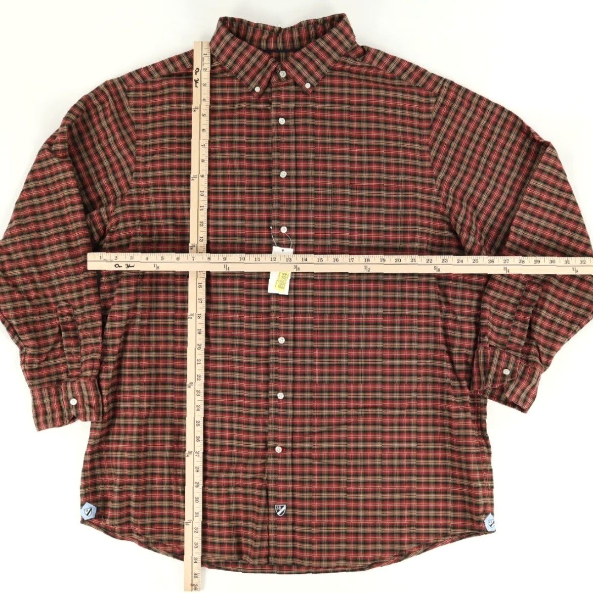Cremieux Daniel Cremieux Tall Man Oxford Button Down Cotton Gingham Shirt Red Men's 3XT Size US XXL / EU 58 / 5 - 3 Thumbnail