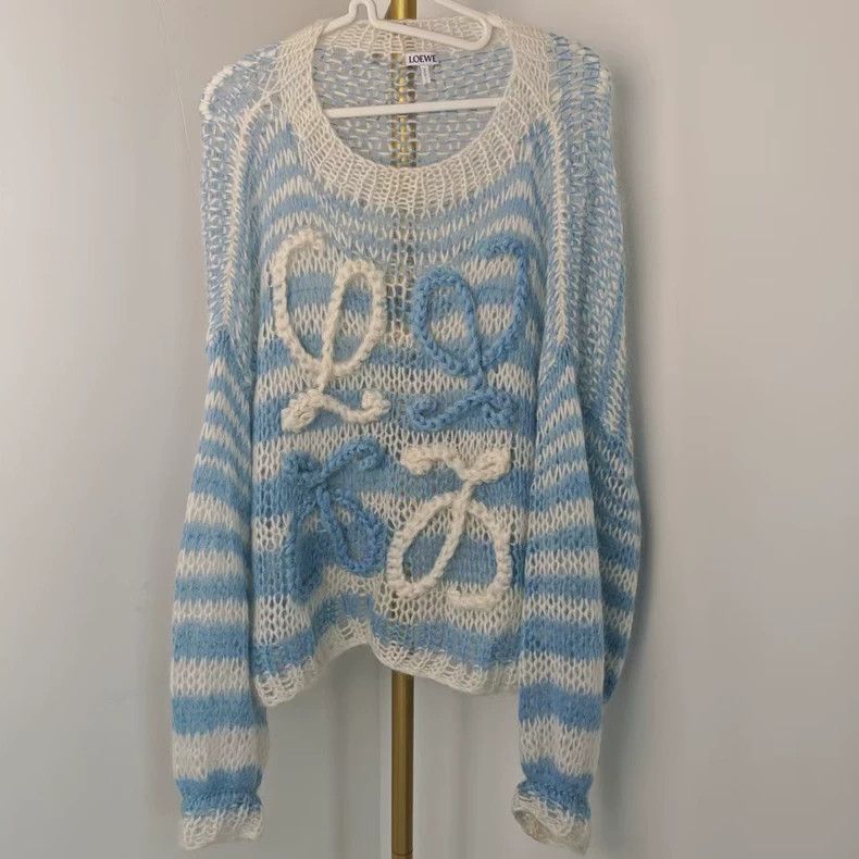 Loewe loewe Blue and white striped sweater 2506-Nextarrow Size US S / EU 44-46 / 1 - 1 Thumbnail
