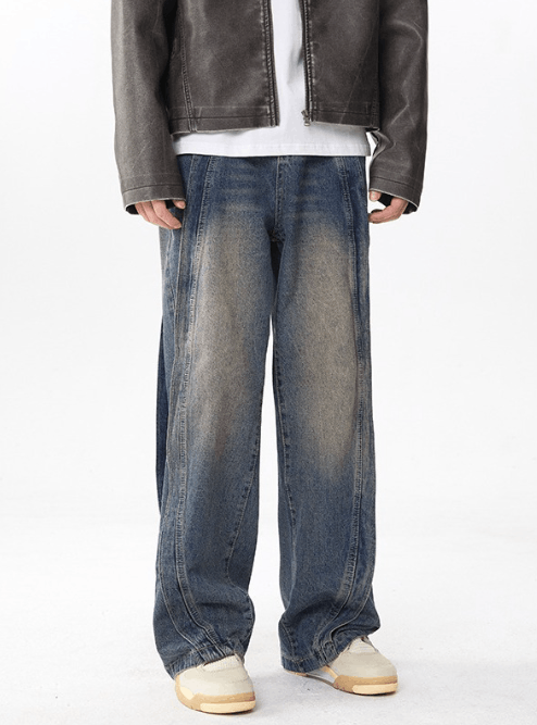 Japanese Brand × Jean American high street side stitching loose straight jeans Size US 32 / EU 48 - 1 Thumbnail