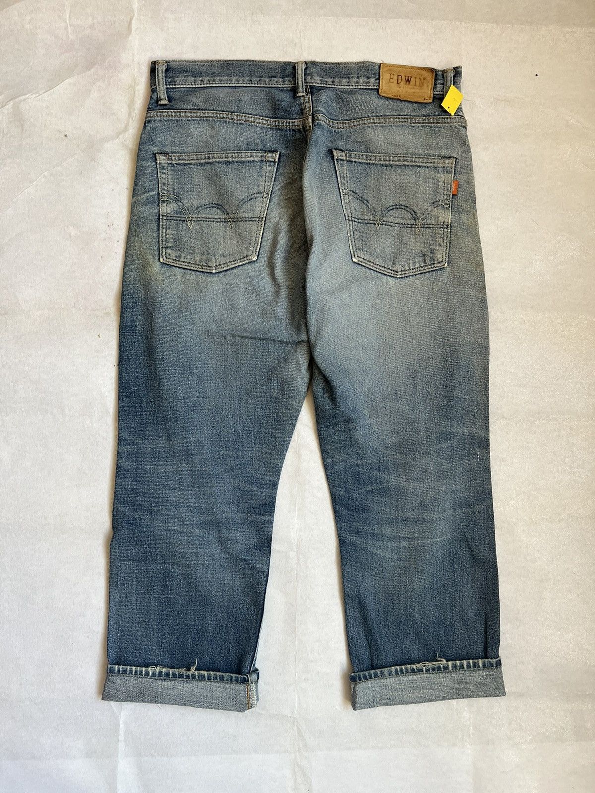 Edwin Edwin 505z Orange Selvedge Distressed Denim Size US 37 - 12 Thumbnail