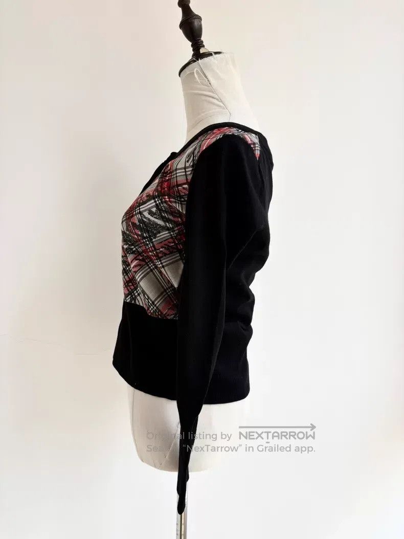 Vivienne Westwood Vivienne Westwood Gray and Red Plaid Graffiti Knit Open Ca Size M / US 6-8 / IT 42-44 - 4 Thumbnail