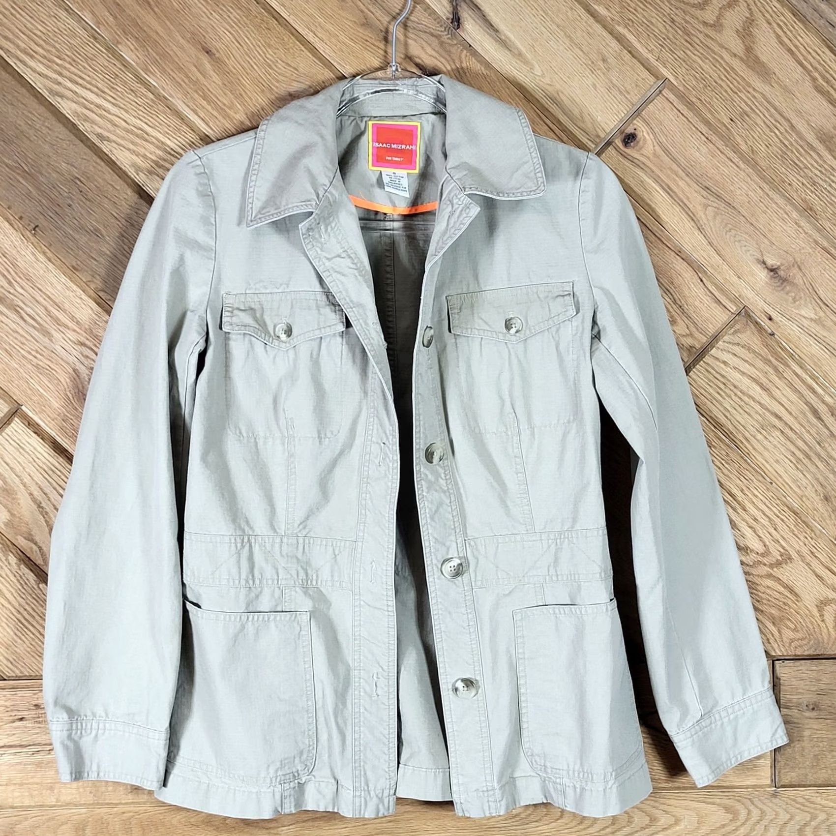 Isaac Mizrahi Isaac Mizrahi Jacket Womens S Khaki Tactical Ripstop Button Down Size Sand Cotton Size S / US 4 / IT 40 - 2 Thumbnail