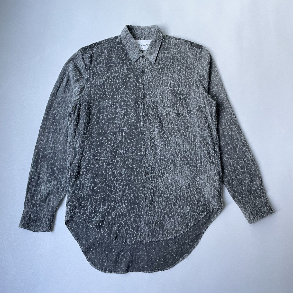 image of Our Legacy A/w 15 ‘Pilled’ Wool Shirt in Grey, Men's (Size Large)