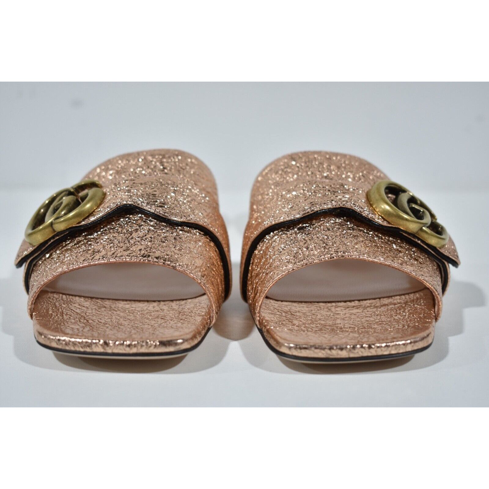 Gucci Gucci Marmont Rose Gold GG Interlocking Metal Logo Mule Size US 7.5 / IT 37.5 - 6 Thumbnail