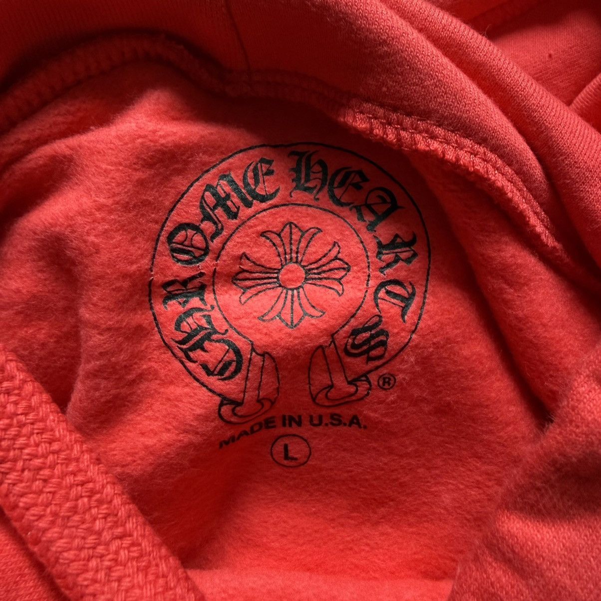 Chrome Hearts Chrome Hearts Red Scroll Logo Hoodie Size US L / EU 52-54 / 3 - 8 Thumbnail