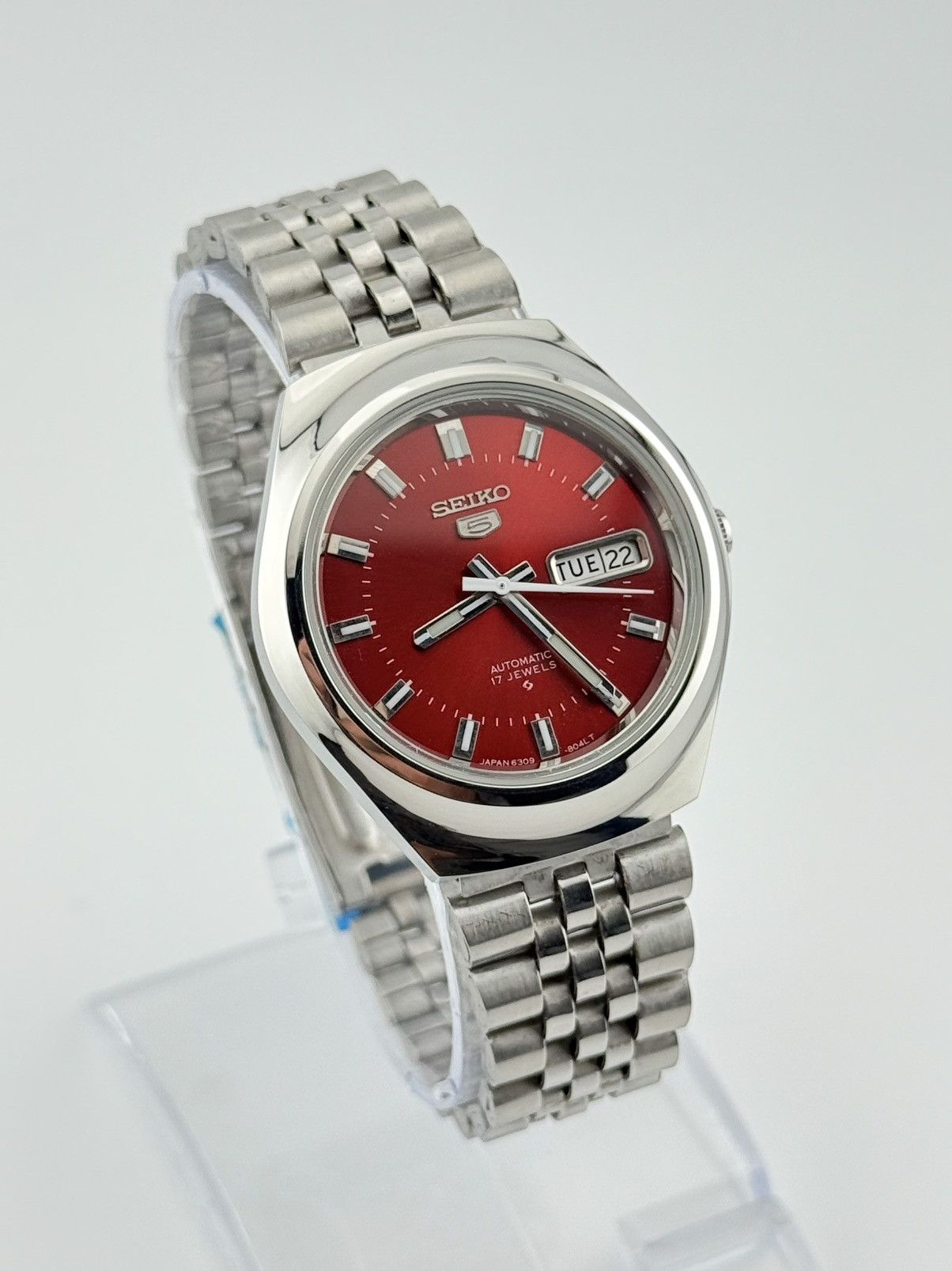 Seiko Seiko 5 Automatic Red Dial Men’s Wristwatch Vintage Watch Size 36 - 2 Thumbnail