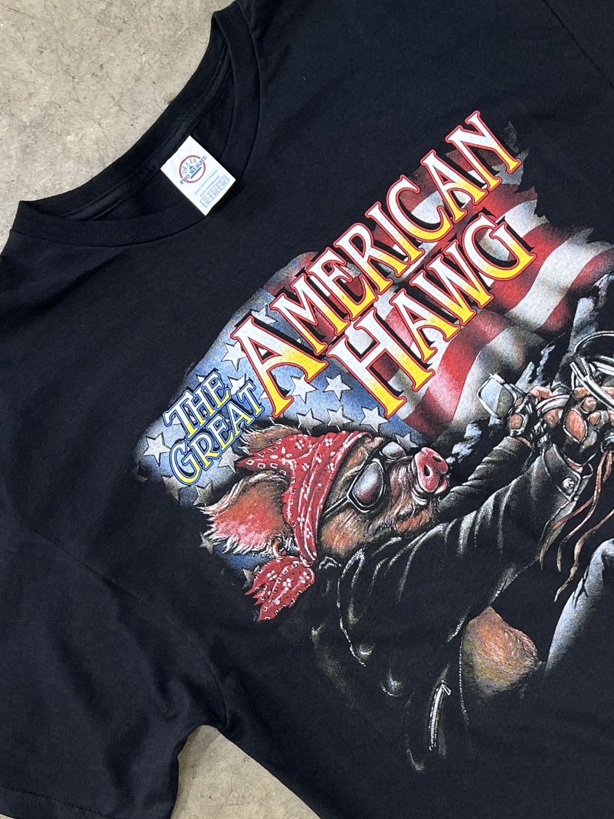 Vintage Vintage Great American Hawg Motorcycle American Flag Tee XL Size US XL / EU 56 / 4 - 1 Thumbnail