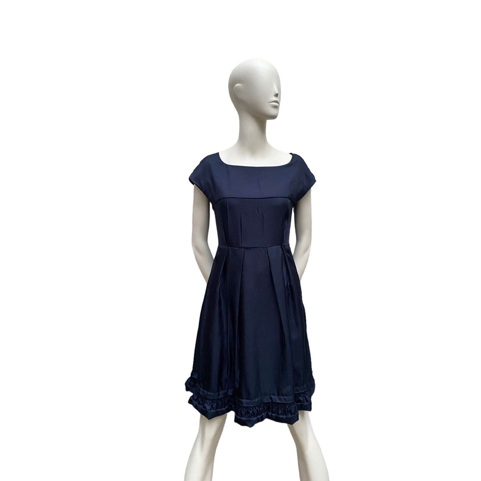 image of Miu Miu Navy Short Sleeves Dress, Women's (Size Medium)