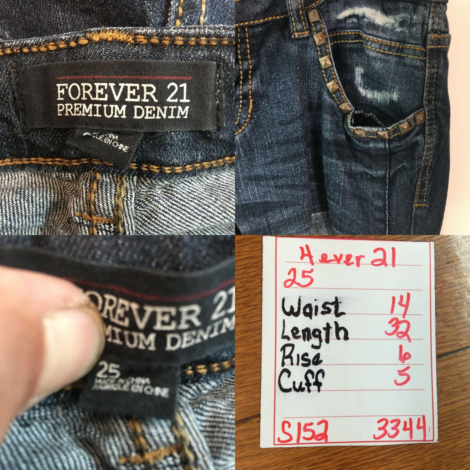 Forever 21 FOREVER 21 Womens Jeans Skinny Blue Denim Regular Mid Rise 25 32in Inseam Distressed Stretch Pockets Cotton Blend Size 42" / US 20 - 8 Thumbnail