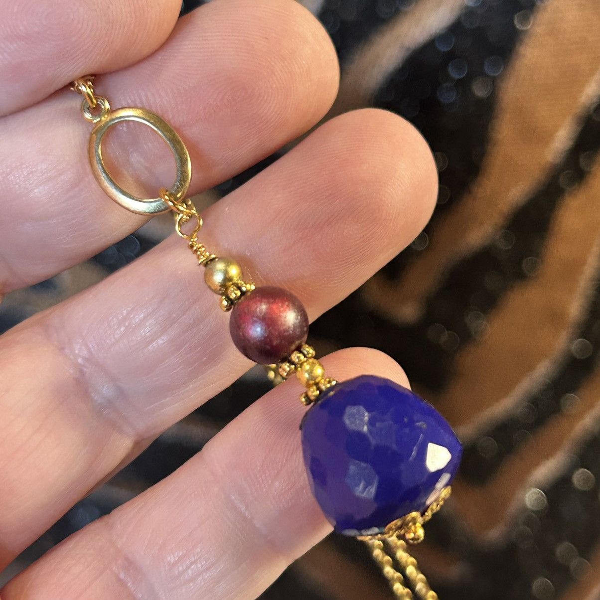 Handmade Handcrafted vintage bead drop pendant on chain necklace Size ONE SIZE - 1 Thumbnail