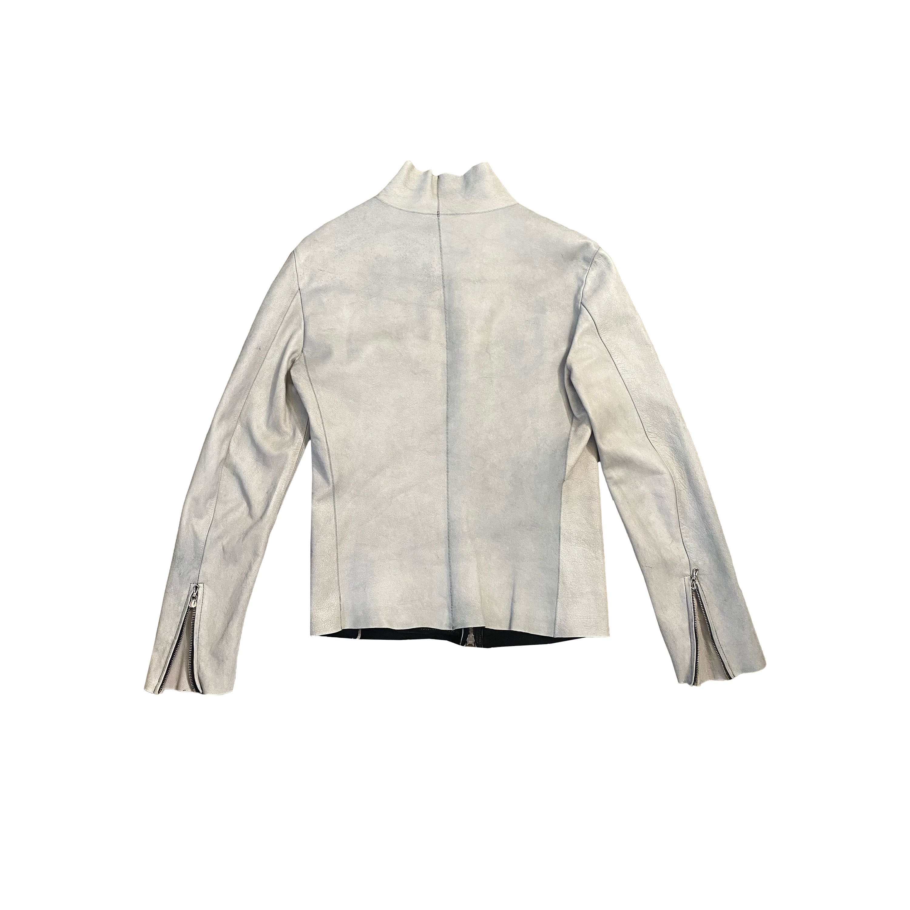 Rick Owens Isamu Katayama Backlash Cowhide White Rider's Jacket | Grailed