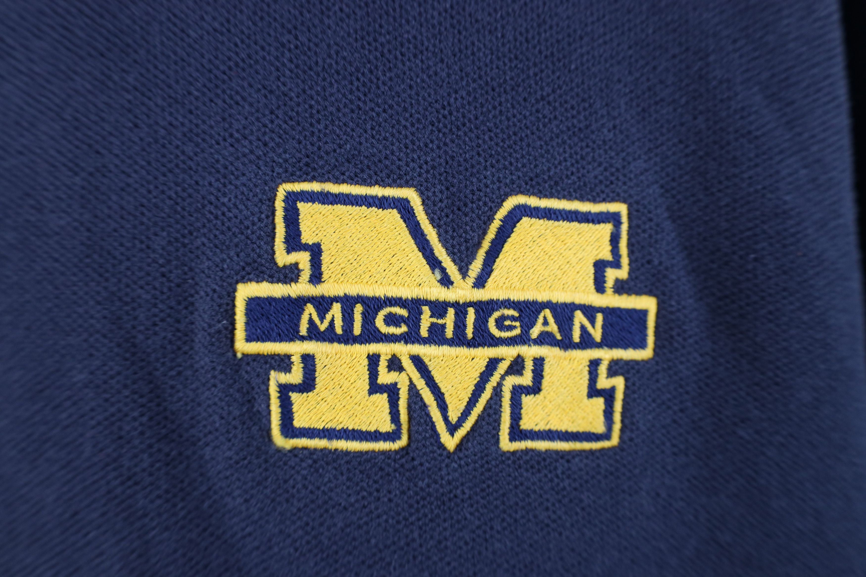 Vintage Vintage 90s Spell University of Michigan Golf Polo Go Blue Size US L / EU 52-54 / 3 - 4 Thumbnail