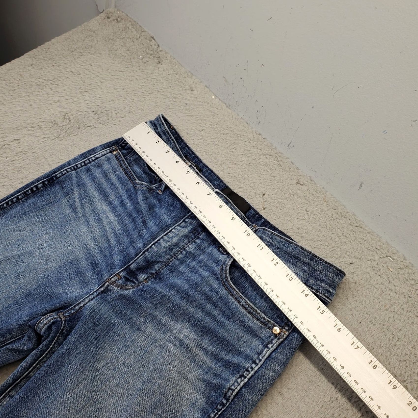 White House Black Market White House Black Market Jeans Women 8 Blue Denim High Rise Boho Faded Whiskered Womens Size 8 Blue Denim Jeans Size 30" / US 8 / IT 44 - 3 Thumbnail