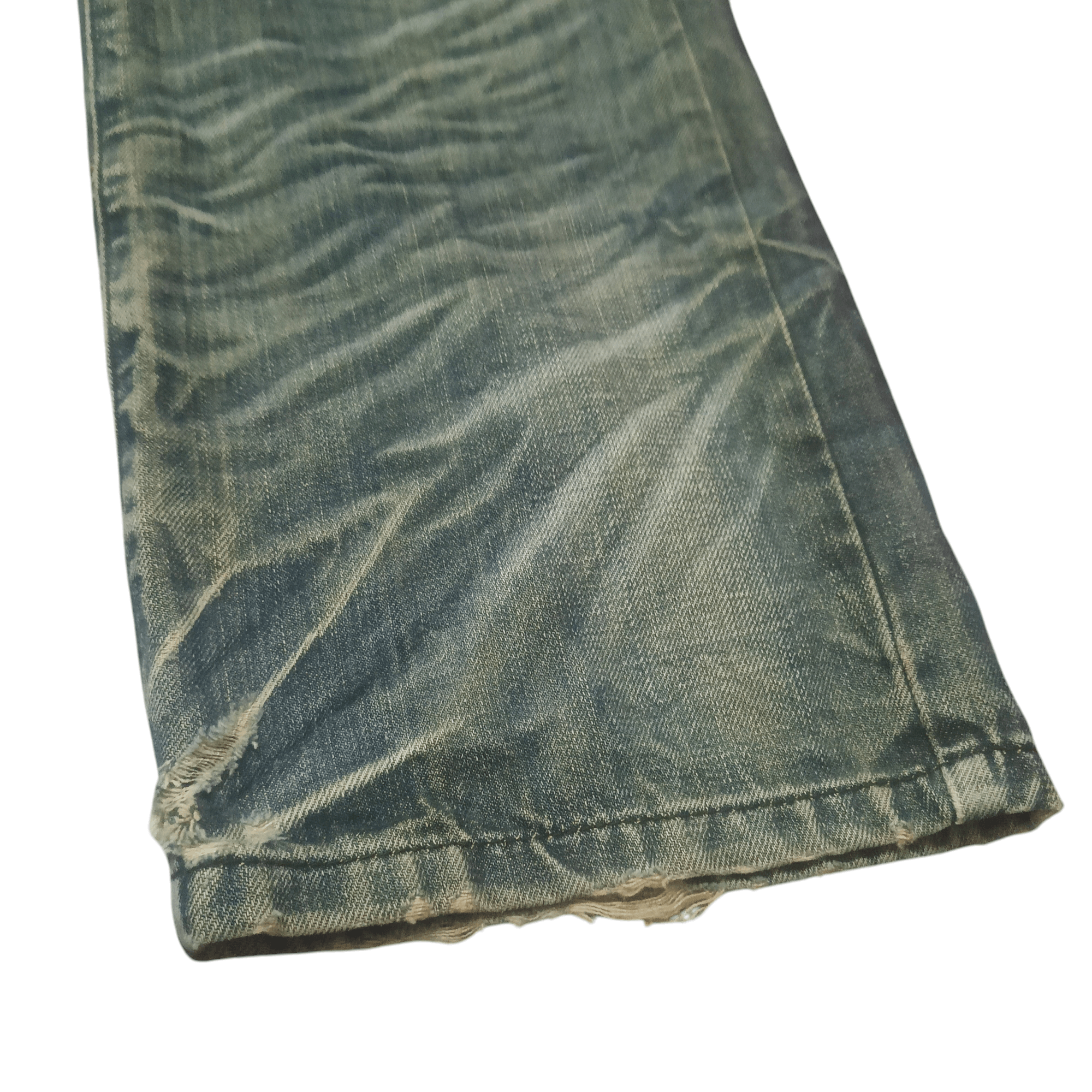 The GV Gallery Vintage New Boy London Flared Distressed Jeans Size US 34 / EU 50 - 13 Thumbnail
