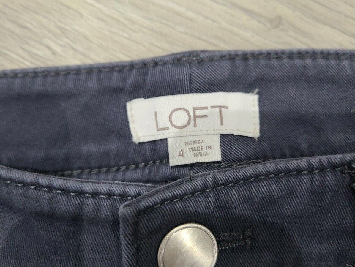 Designer Ann Taylor Loft Pants Size 4 Grey Skinny dress pants career Size 27" / US 4 / IT 40 - 6 Thumbnail