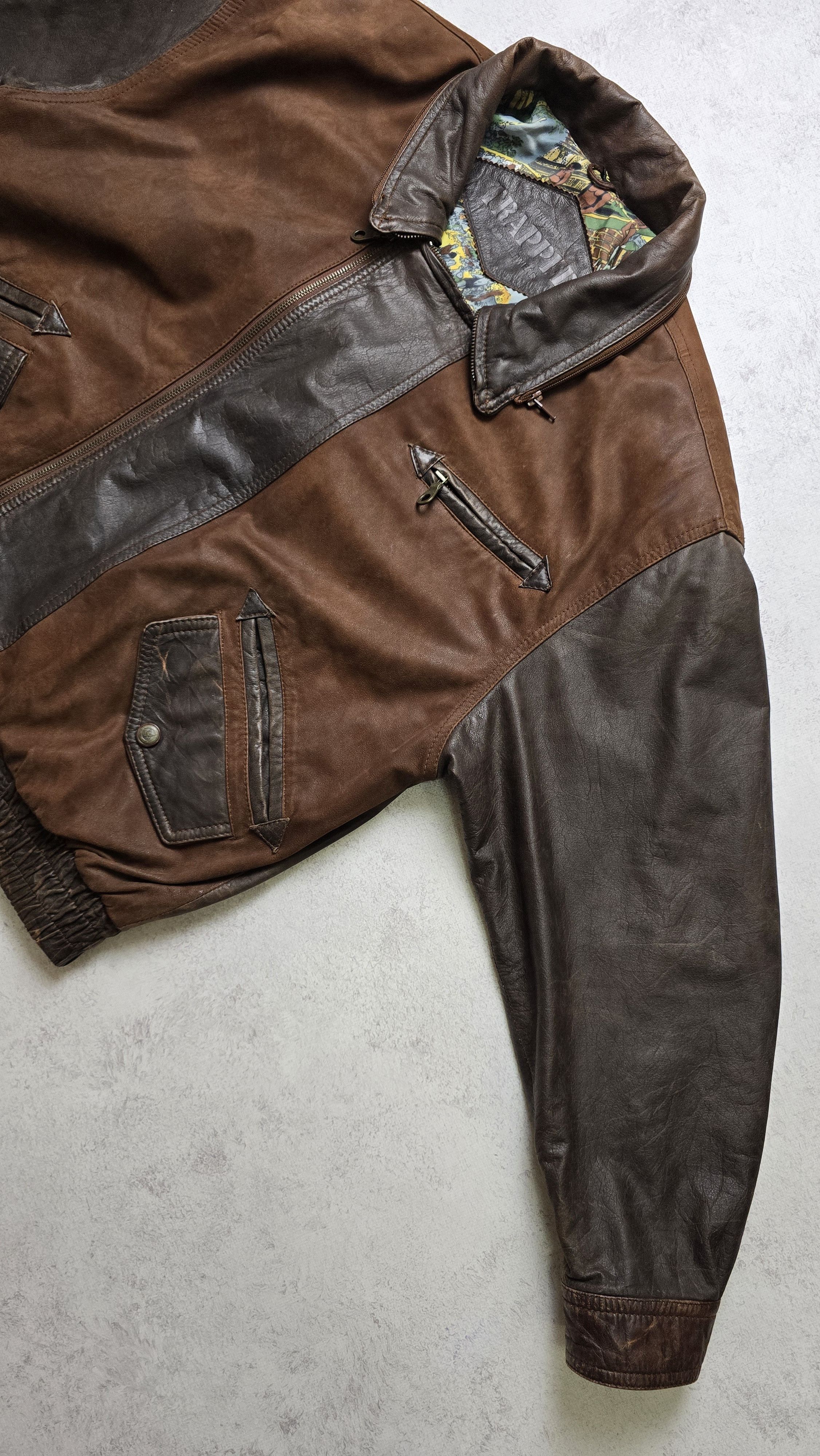 Chevignon VTG Leather Bomber Jacket Brown Bahamas Lining Aviator Heavy Size US L / EU 52-54 / 3 - 14 Thumbnail